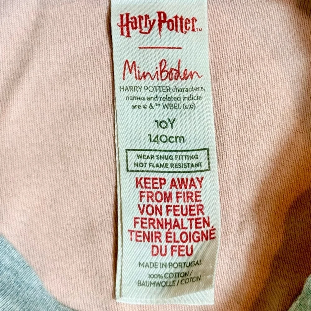 Mini Boden Harry Potter Pajama Set Girls 10 Y Hedwig Owls 2-Piece Cotton Spring